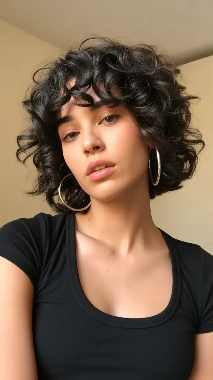 spring short hairstyles 2026 Short Curly Bob With Romantic Volume
