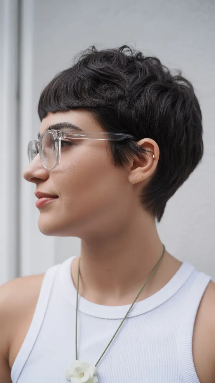spring short hairstyles 2026 Textured Pixie With Intellectual Chic