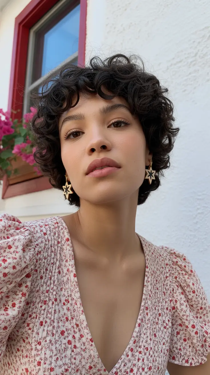 spring short hairstyles 2026 Short Curly Crop That Lets Texture Lead