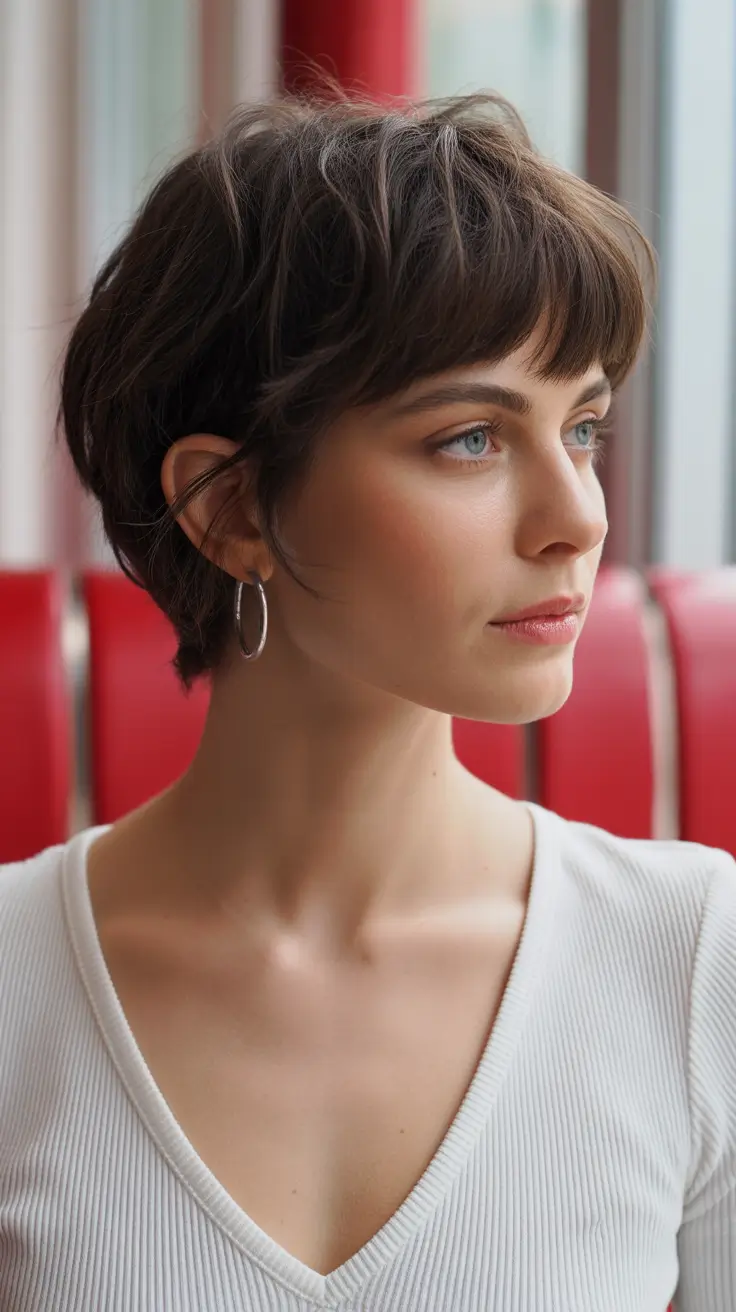 spring short hairstyles 2026 Modern Pixie With Soft Fringe Movement