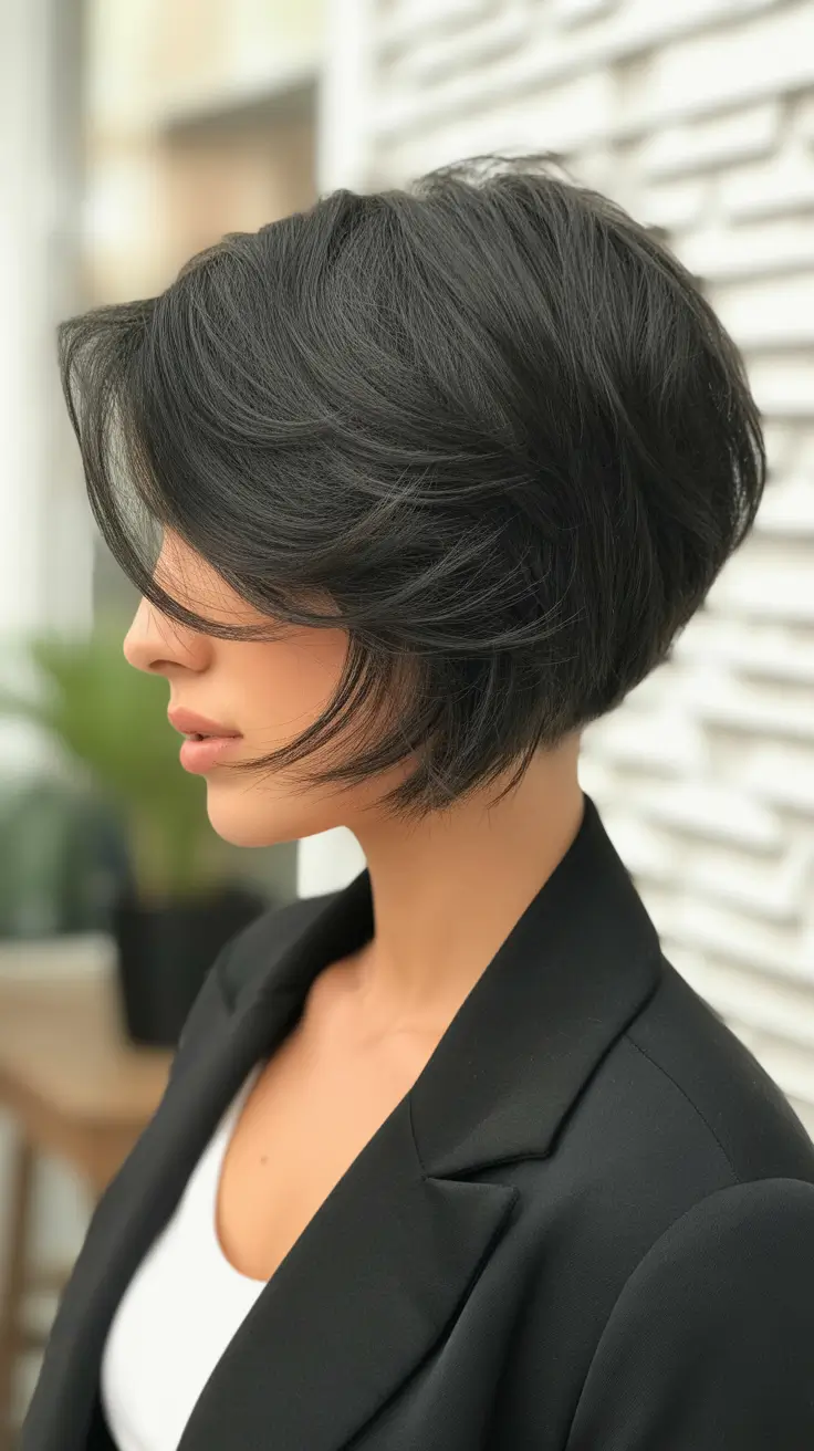 spring short hairstyles 2026 Sculpted Short Bob With Corporate-Soft Energy