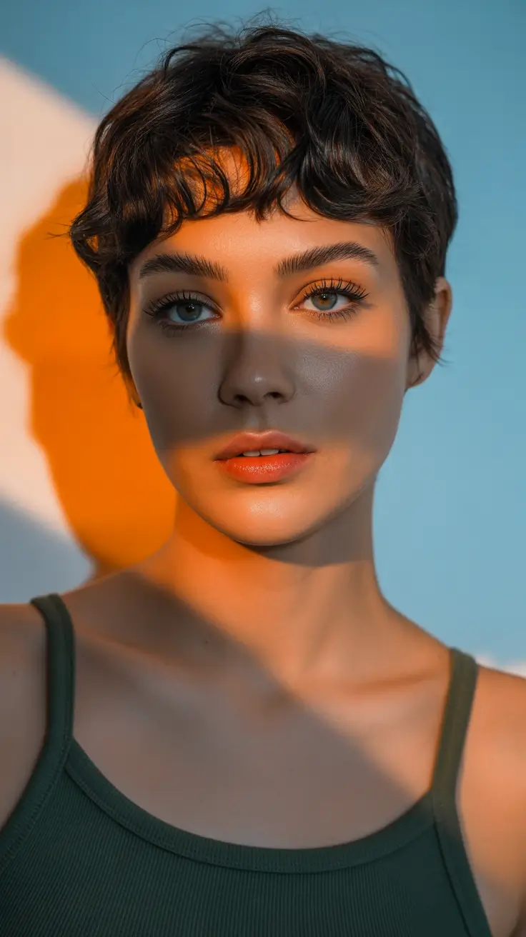playful spring pixie haircuts 2026 Shadow-Kissed Pixie With Choppy Spring Fringe