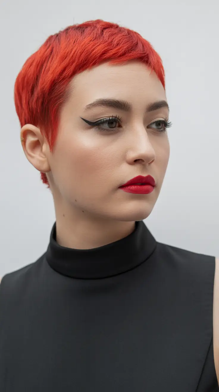 playful spring pixie haircuts 2026 Electric Scarlet Micro-Pixie With Spring Edge