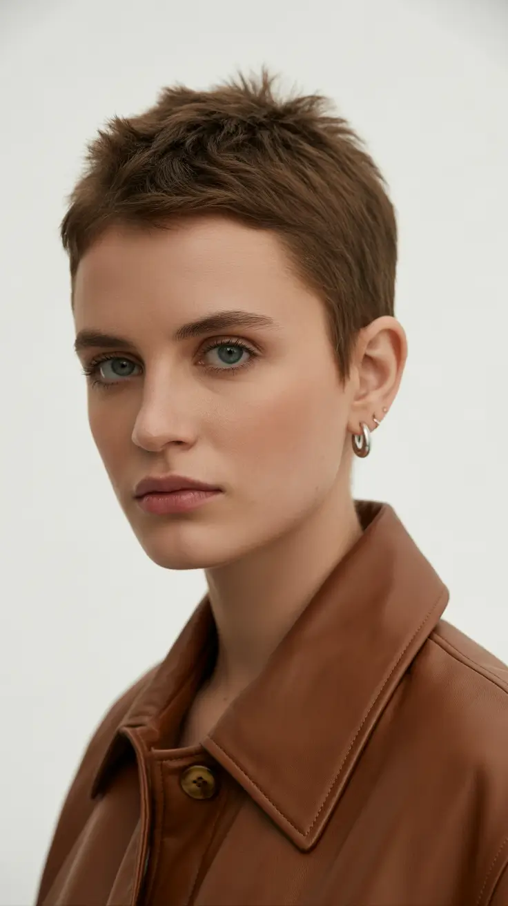 playful spring pixie haircuts 2026 Textured Espresso Micro-Pixie Edge