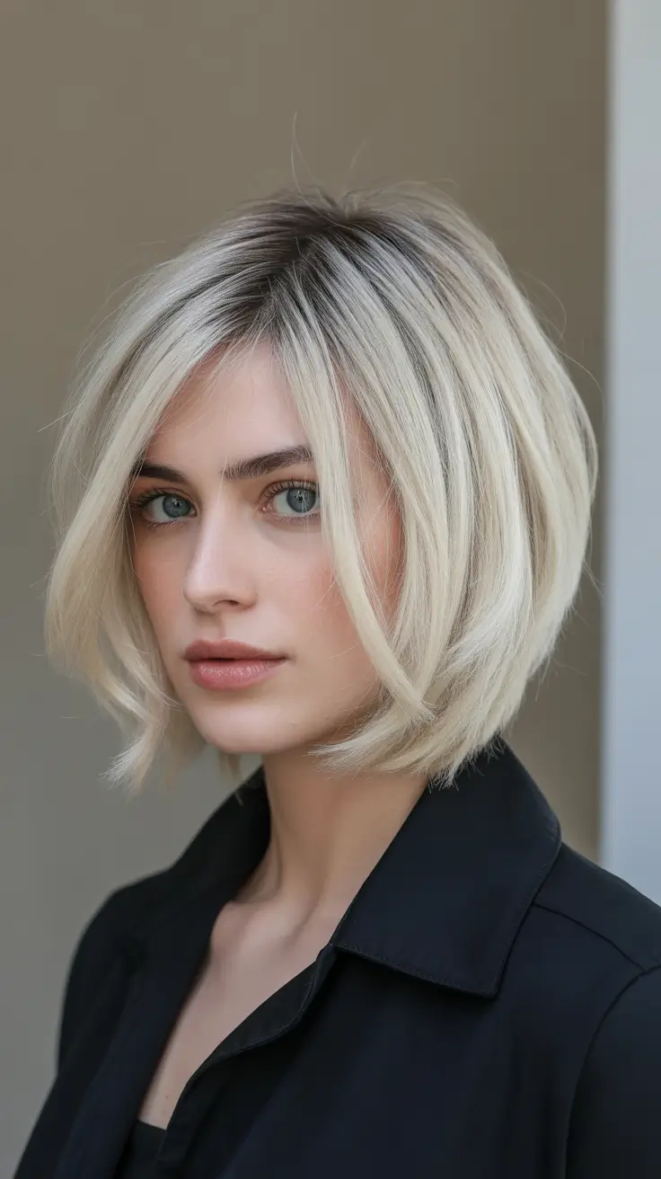 spring blonde hair color ideas Structured Cool-Blonde Contour Bob