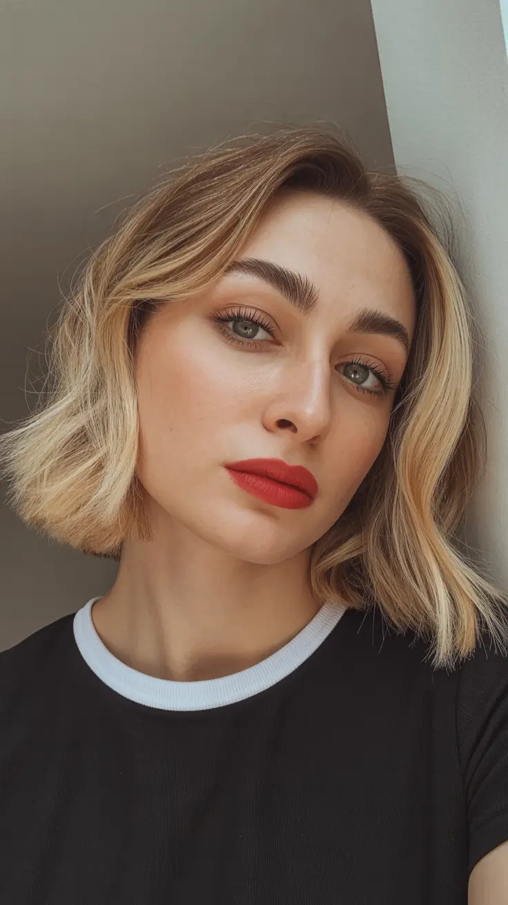 spring blonde hair color ideas Chic Short Blonde with Soft Contrast