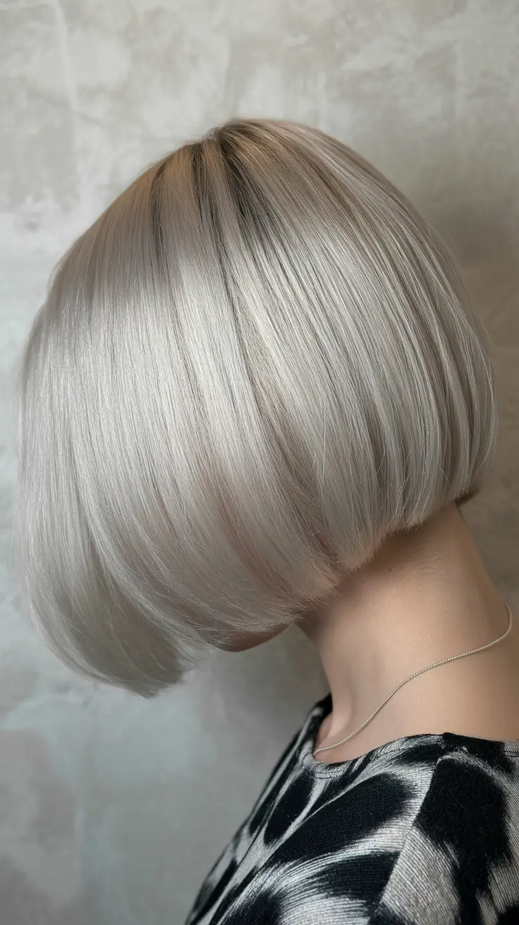 spring blonde hair color ideas Polished Silver Pearl Bob