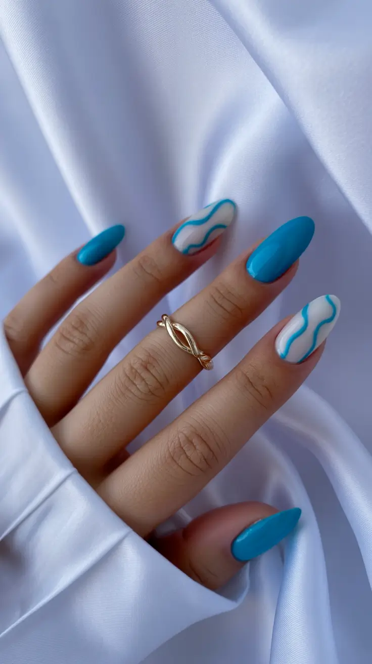 spring pastel nails 2026 Blue Waves That Feel Like a Reset