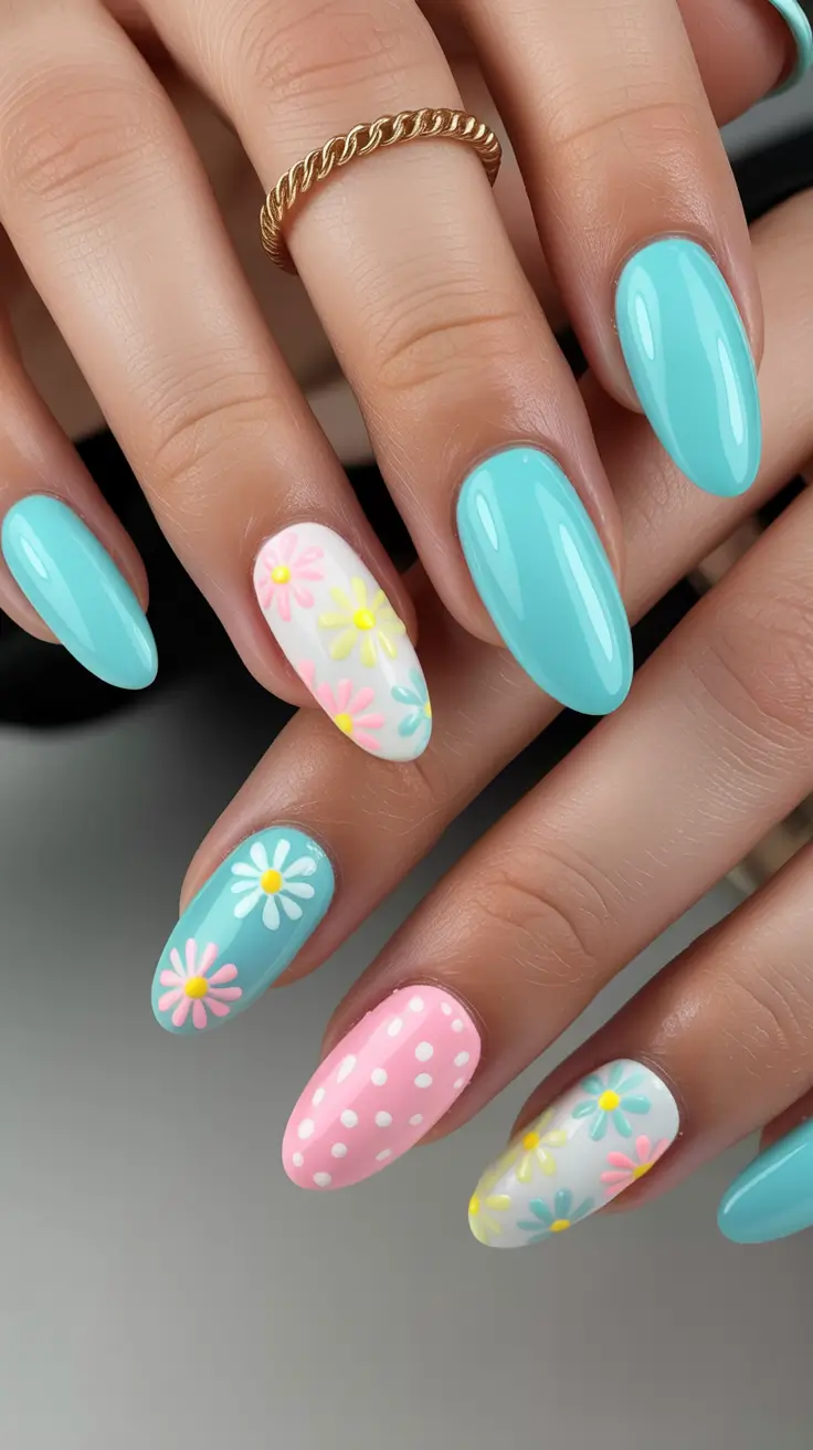 spring pastel nails 2026 Floral Pastels with a Playful Spirit
