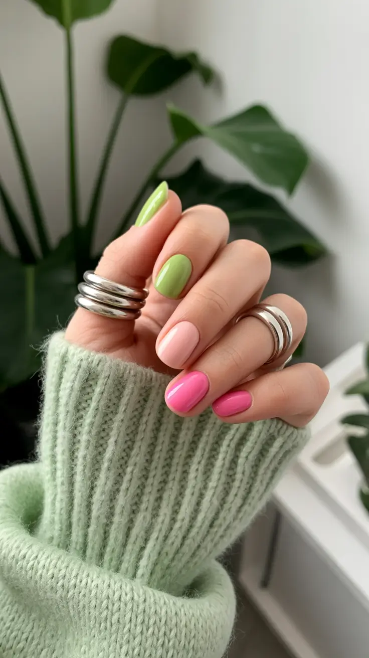 spring pastel nails 2026 Bright Pastels for a Short Everyday Look