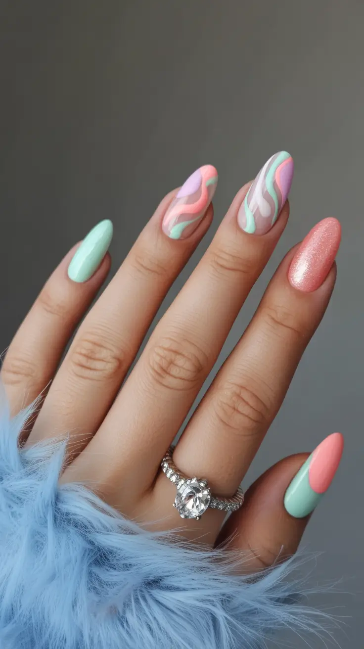 spring pastel nails 2026 Playful Pastels with a Modern Twist