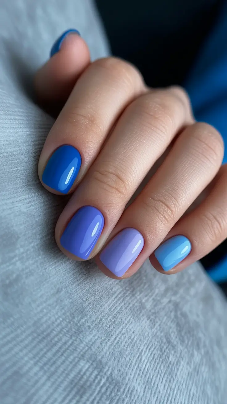 spring nail design 2026 - Purple and Blue Gradient Moments