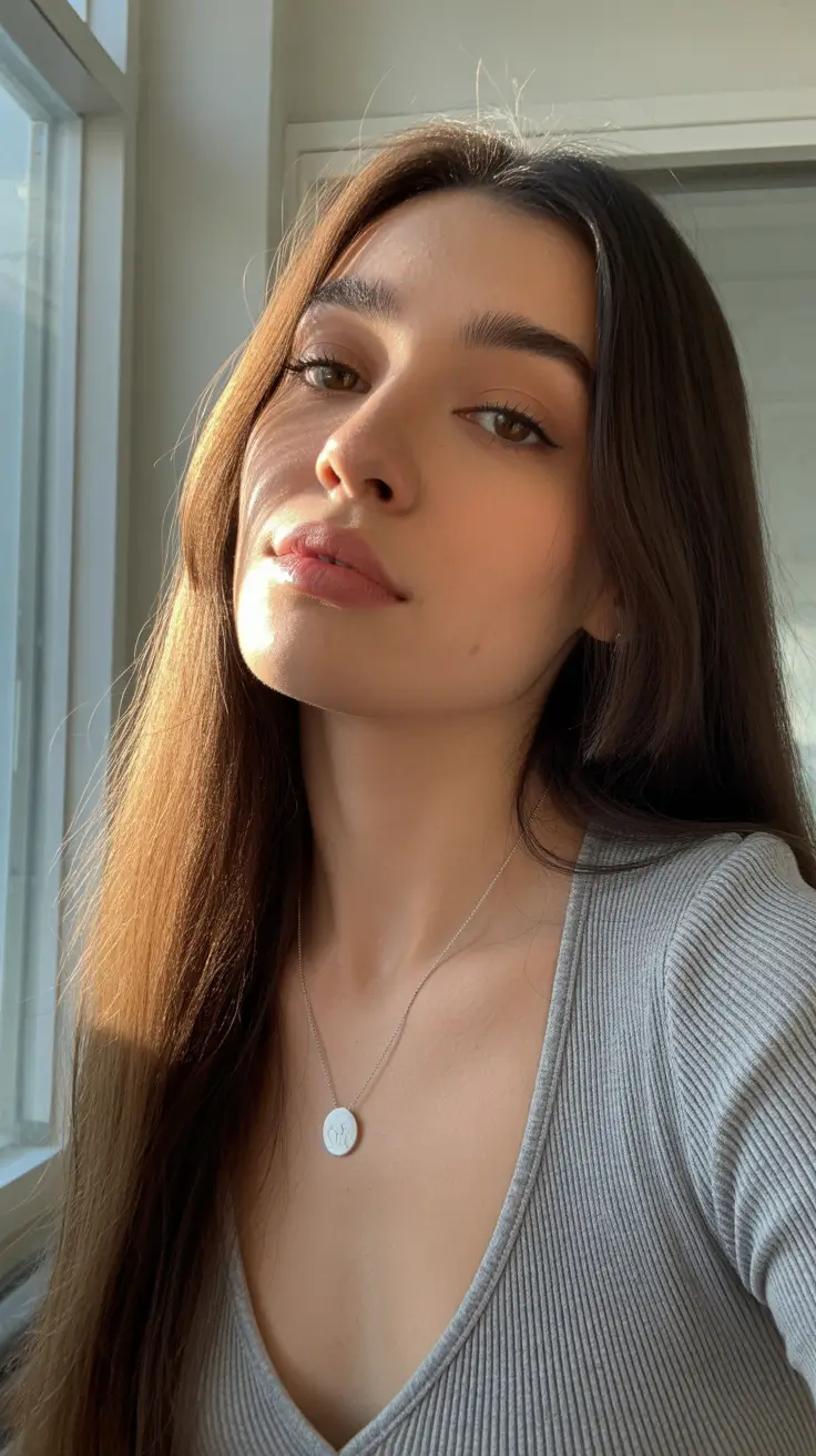 trending spring haircuts 2026 Long Straight Shine With Minimalist Parting