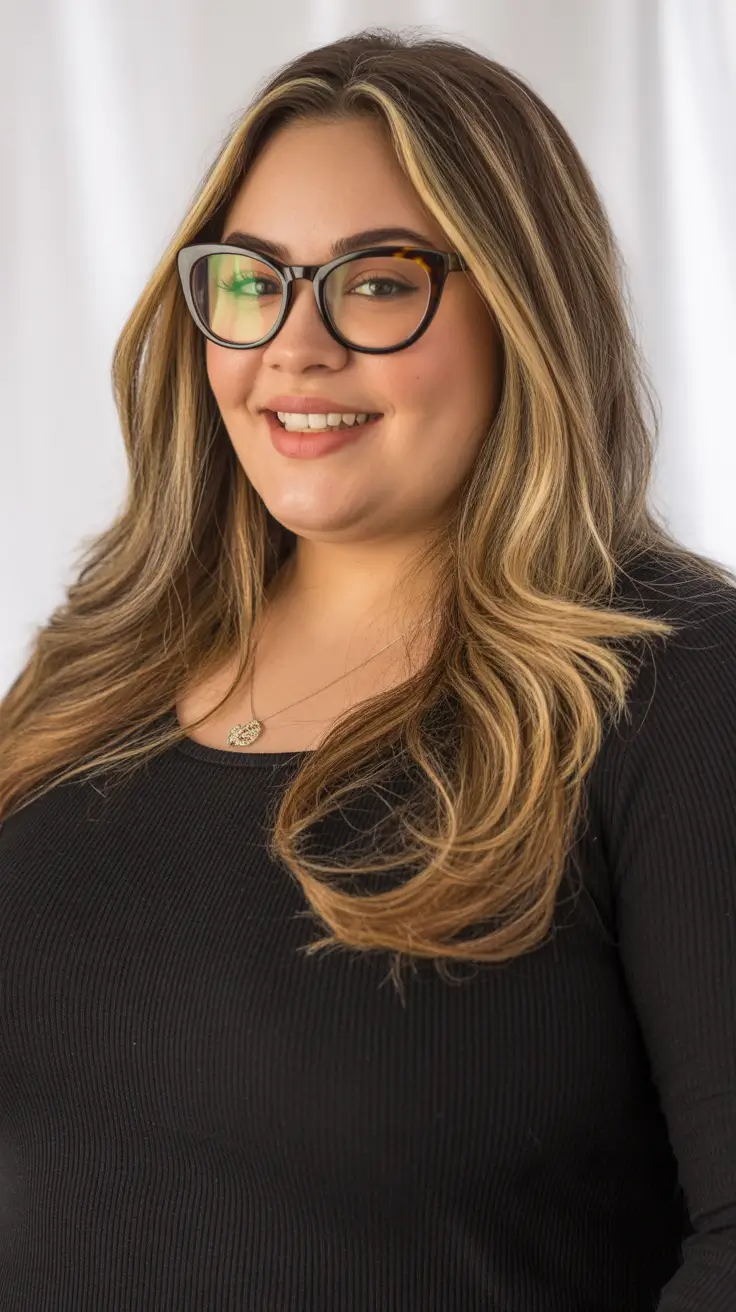 spring haircuts for plus size women Long Dimensional Layers with Soft Highlighting
