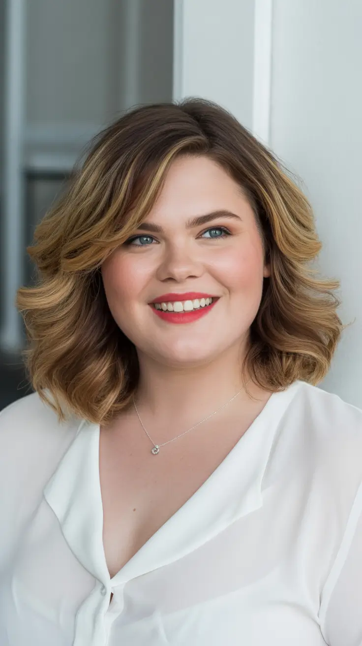 spring haircuts for plus size women Soft Layered Bob with Honeyed Dimension