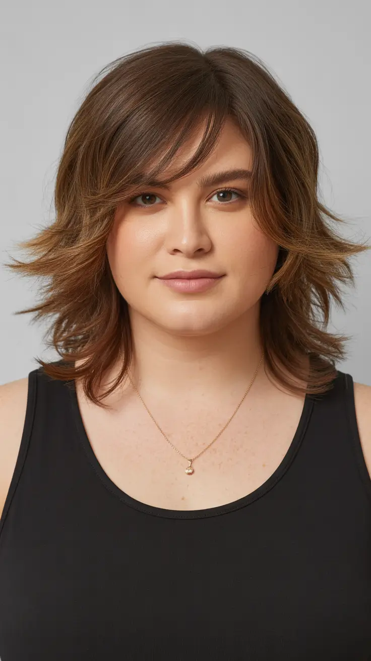 spring haircuts for plus size women Feathered Medium-Length Movement