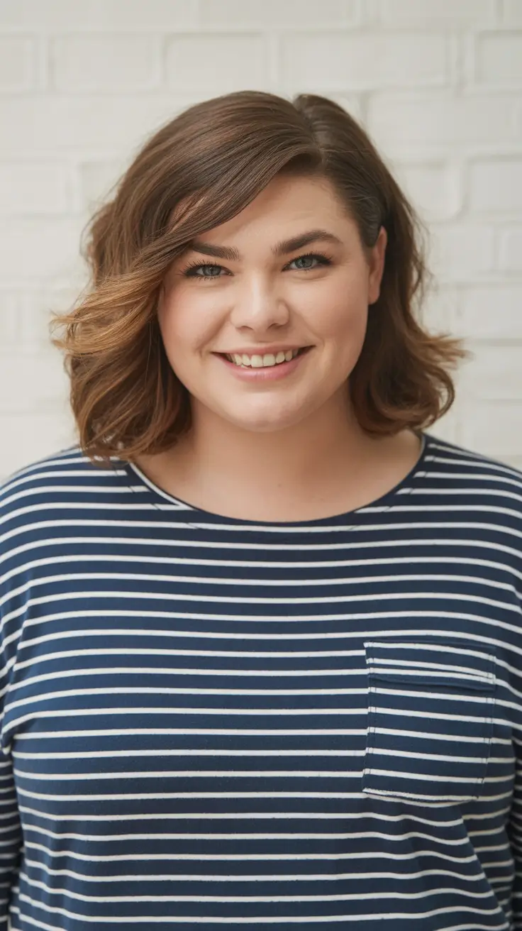 spring haircuts for plus size women Classic Side-Swept Medium Bob