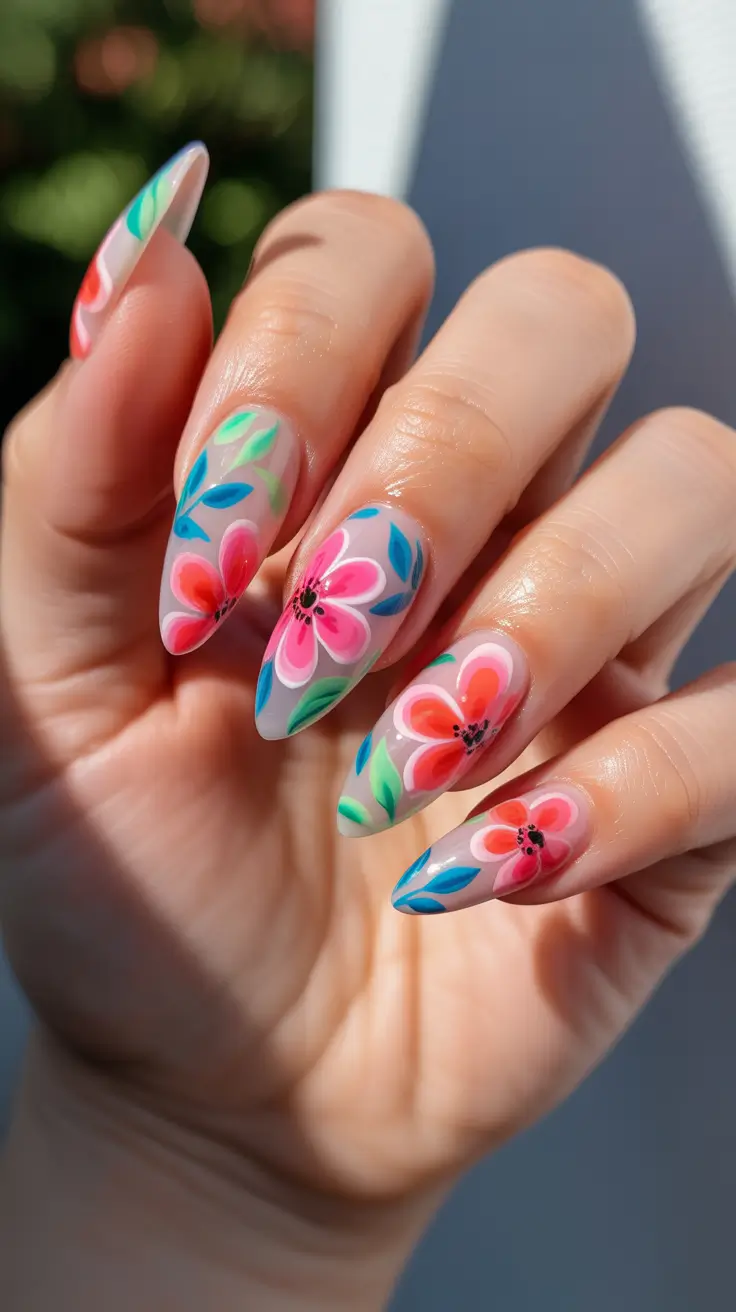 April nails colours Blooming Garden Art - Vibrant April Nails Ideas Colours