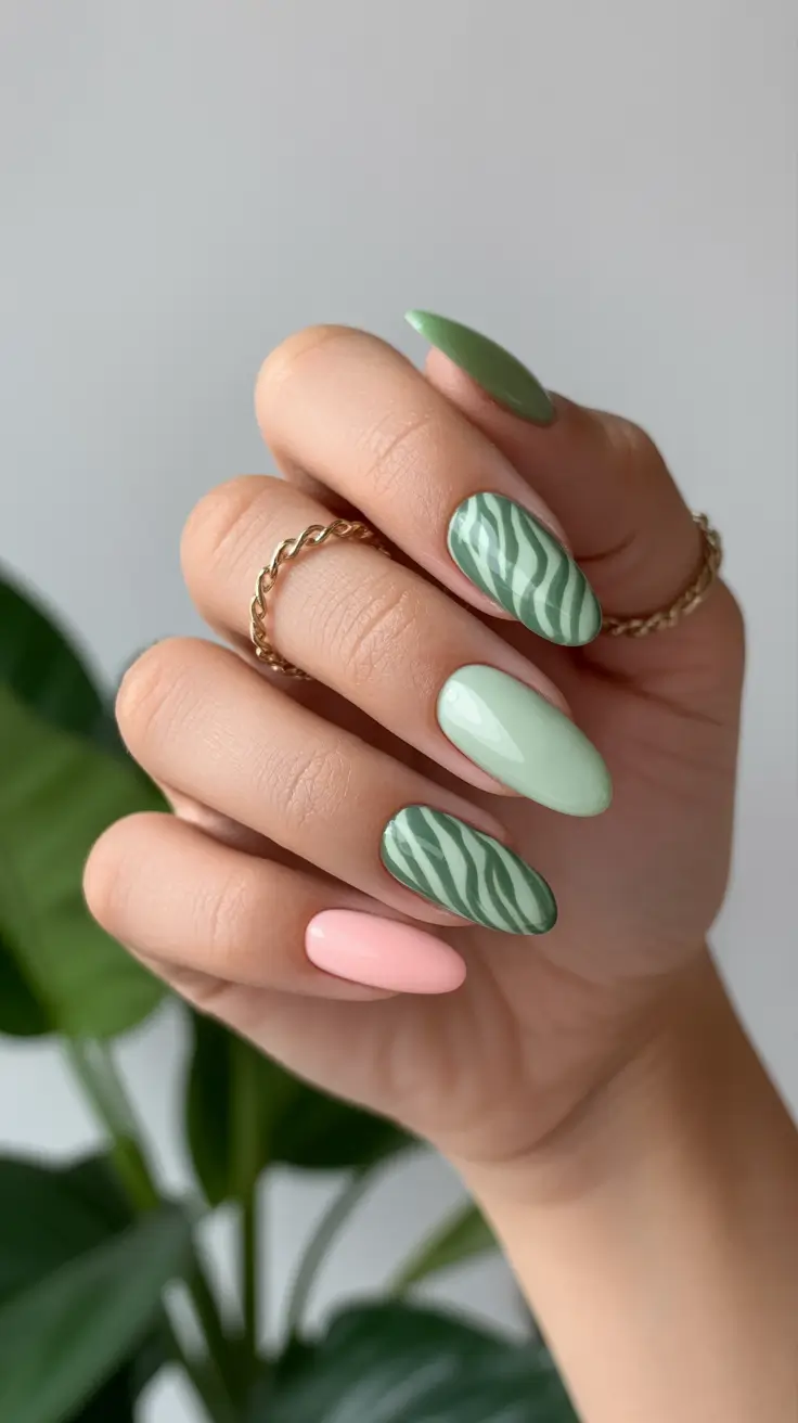 April nails colours Modern Botanical Greens - Natural Nails Colour April