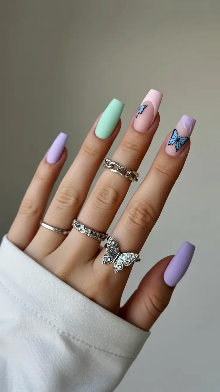 April nails colours Pastel Butterfly Garden - Soft April Nails Ideas Colours