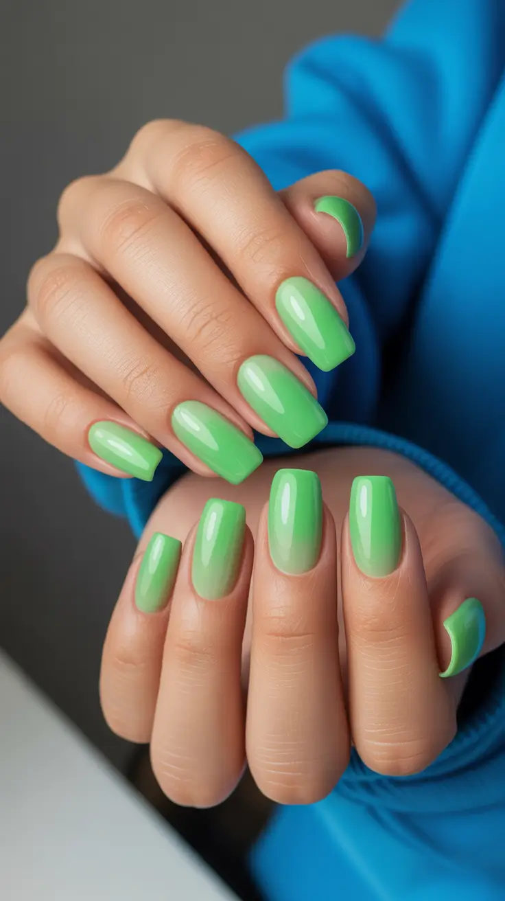 spring long nails 2026 Mint Square Nails