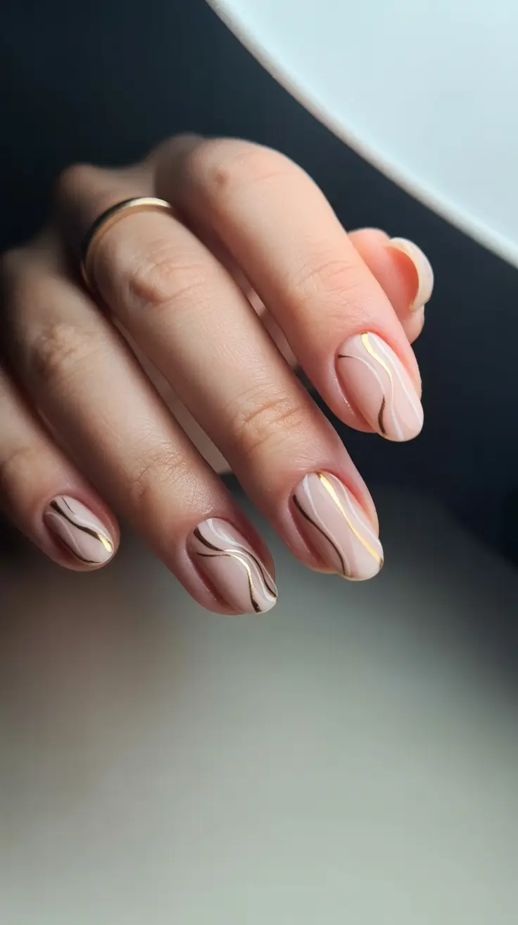 best spring nails simple 2026 Minimal Nude Waves for an Elegant Everyday Spring Look