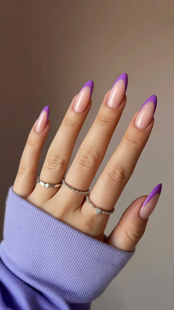 best spring stiletto nails 2026 Soft Lavender French for Elegant spring stiletto nails french