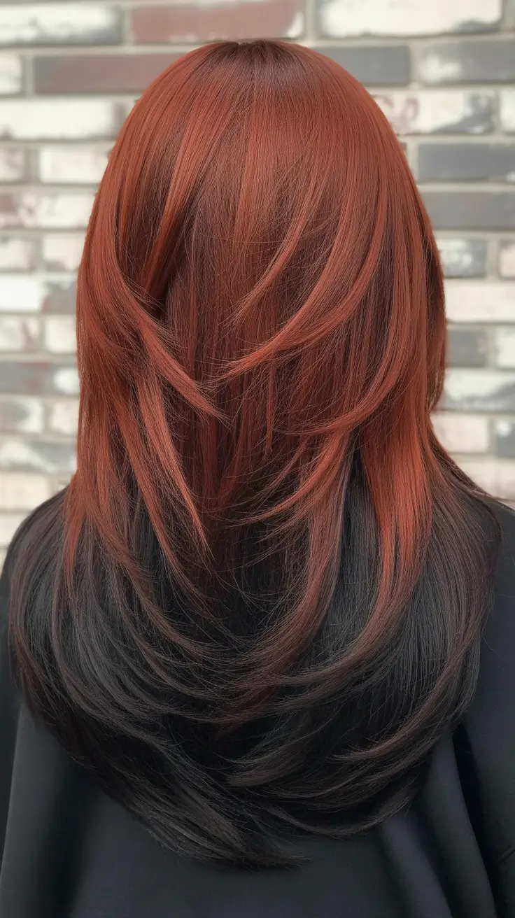 chic spring fox hair color 2026 Deep Copper Fox Layers