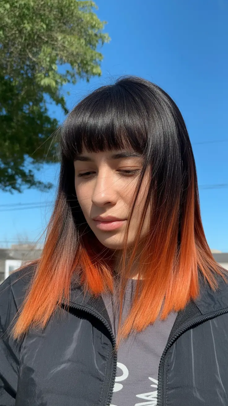chic spring fox hair color 2026 Dark to Orange Fox Gradient