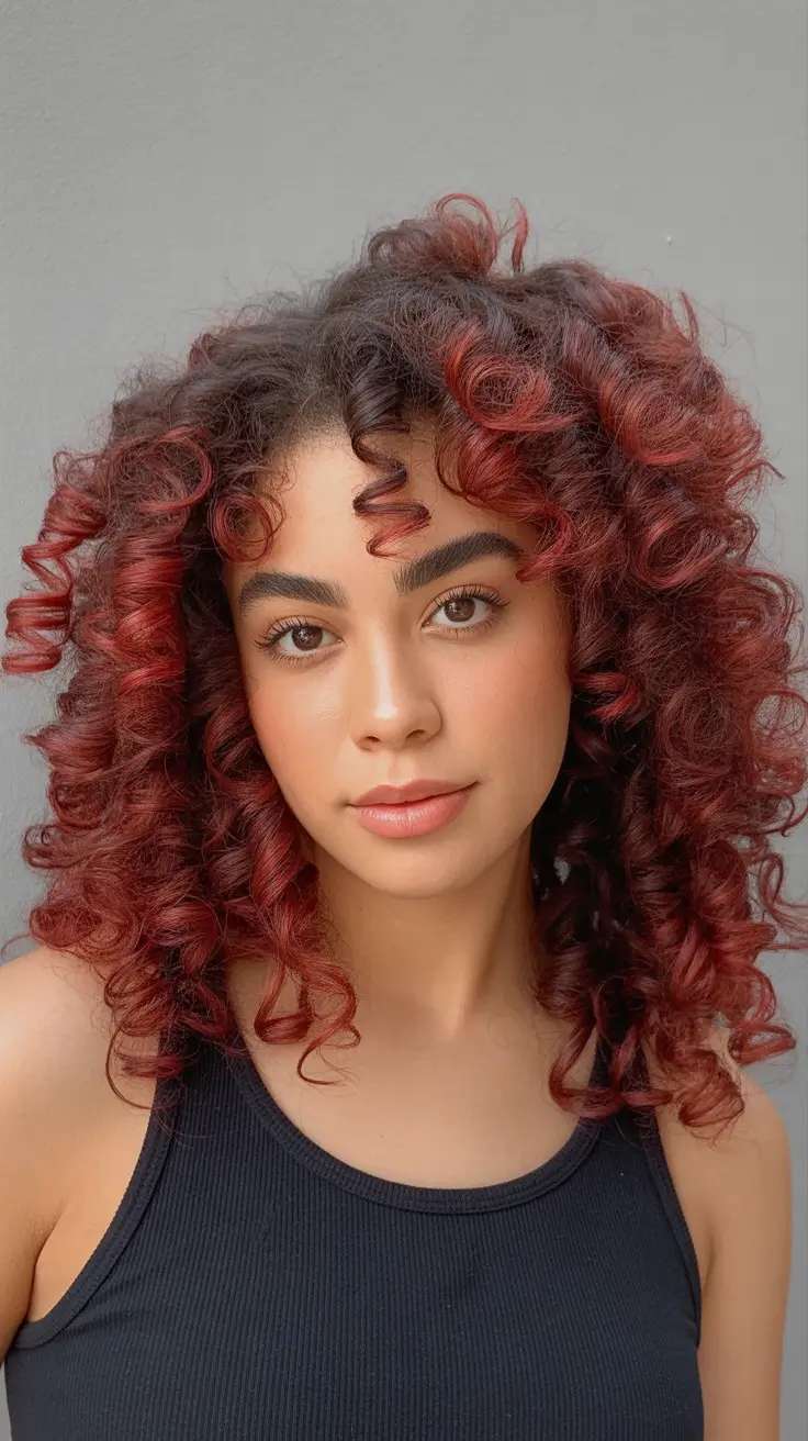 chic spring fox hair color 2026 Curly Auburn Fox Hair Color