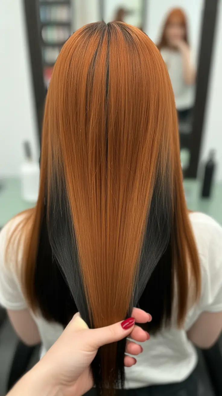 chic spring fox hair color 2026 Copper Black Fox Contrast