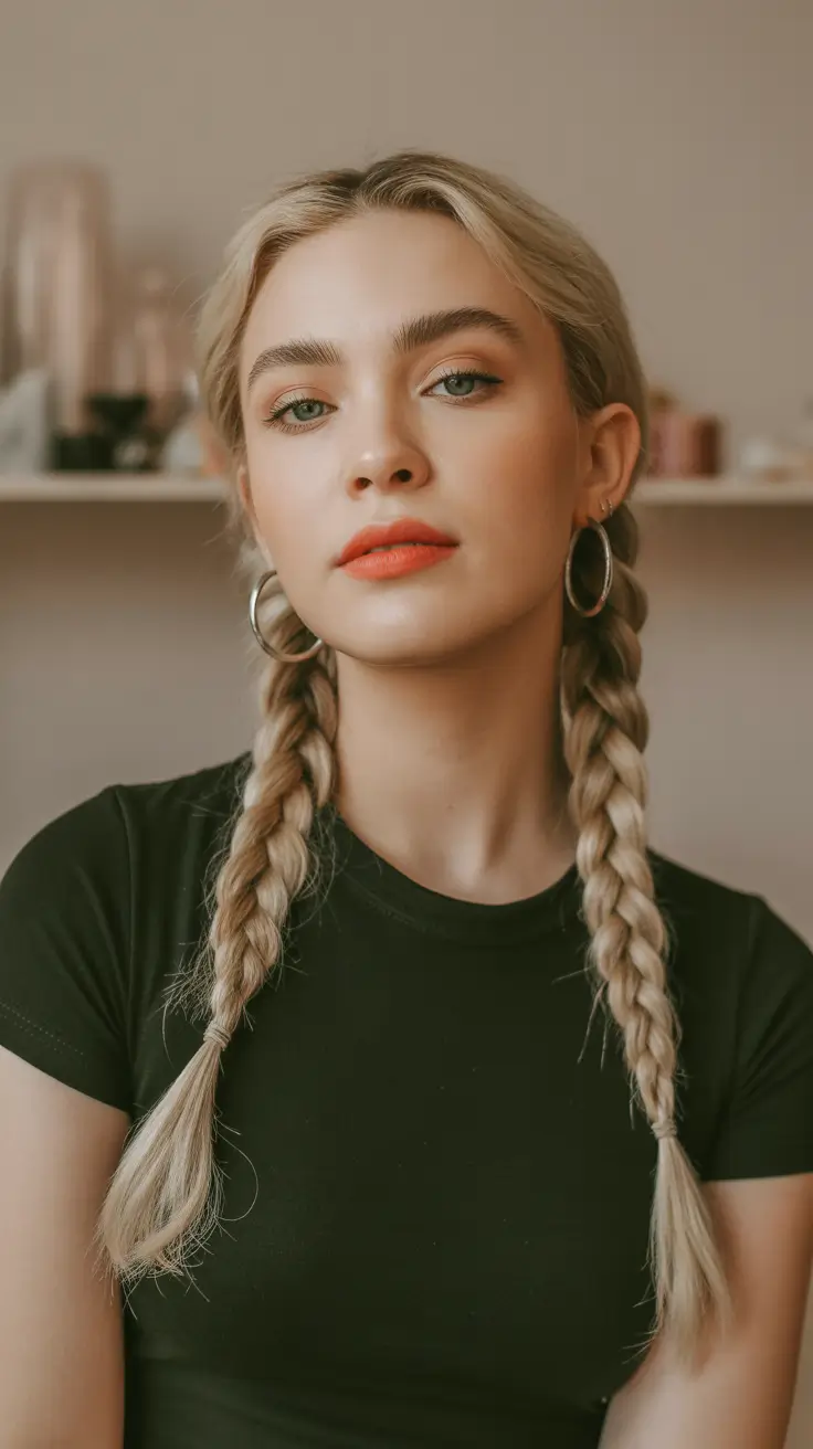 easy spring quick hairstyles 2026 relaxed double braids