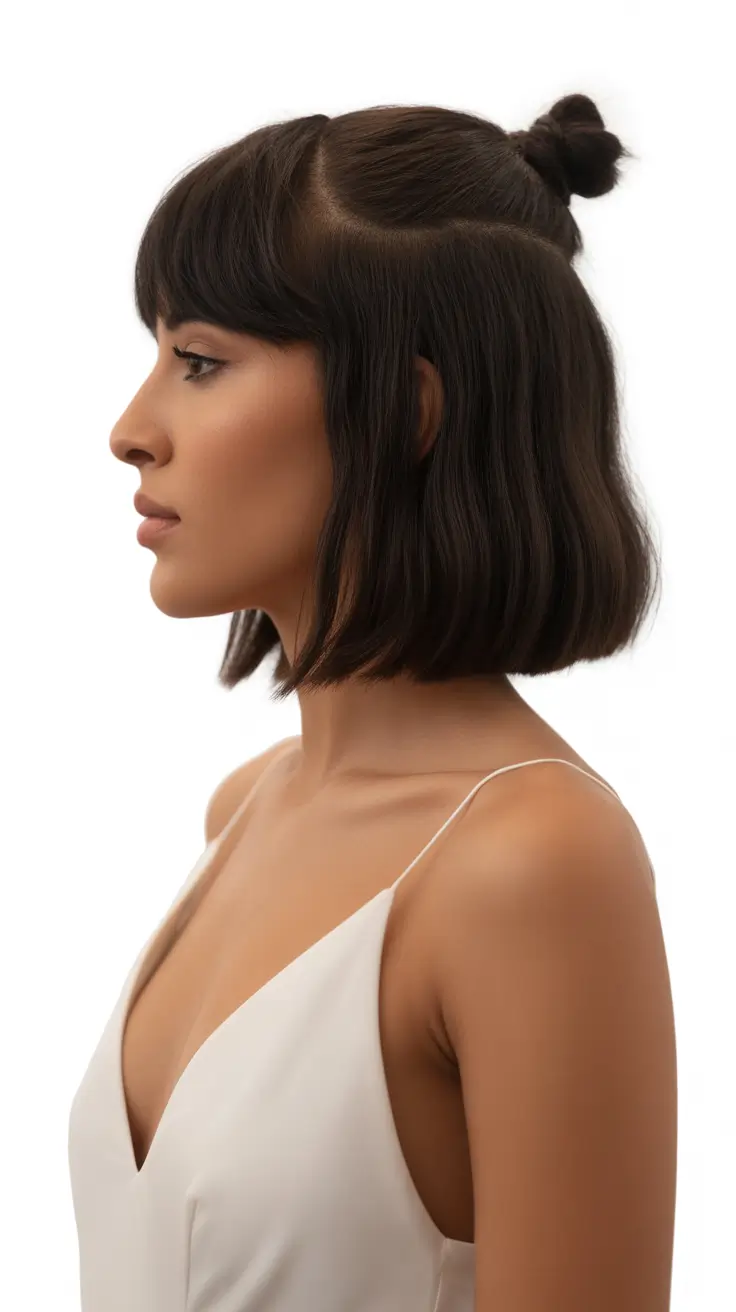 easy spring quick hairstyles 2026 mini top knot bob