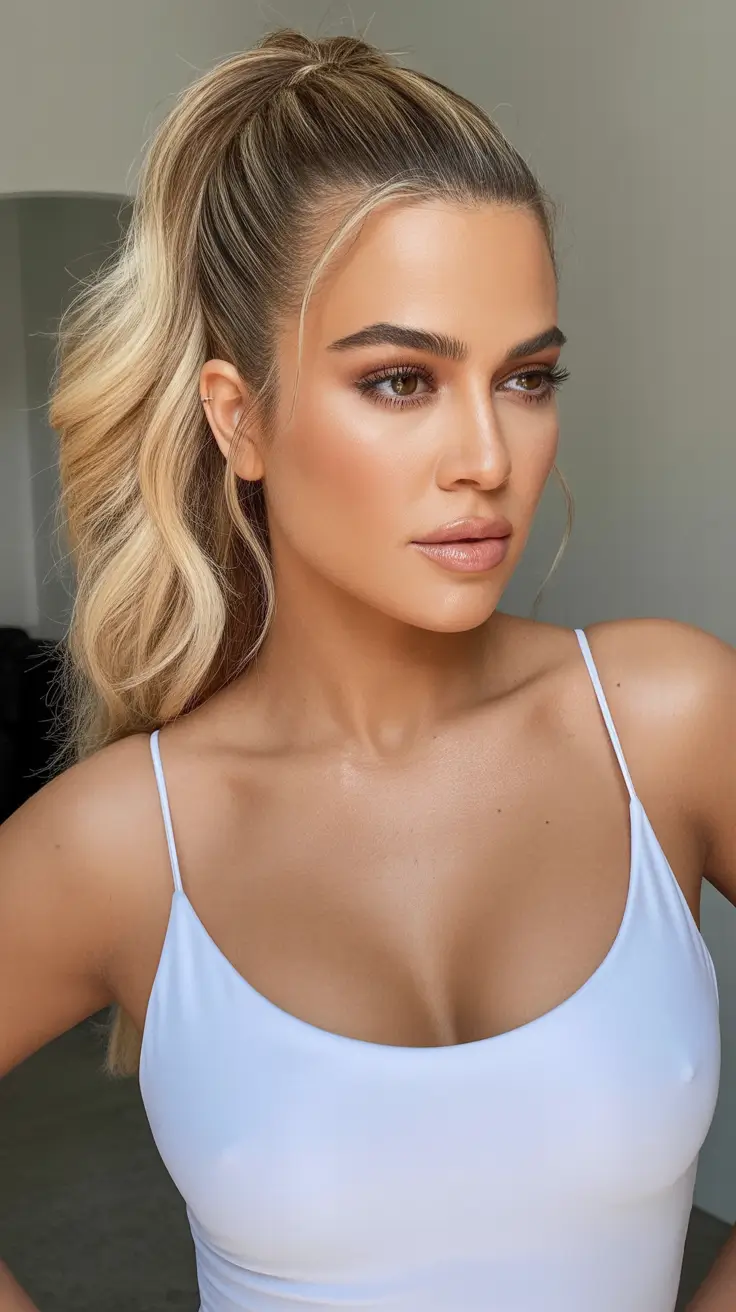 effortless spring half up half down hairstyle 2026 High Pony Half-Up with Soft Blend Lift