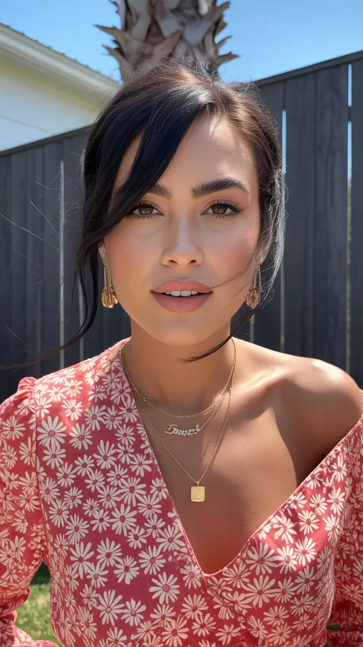 effortless spring half up half down hairstyle 2026 Soft Side-Part Half-Up with Breezy Tendrils