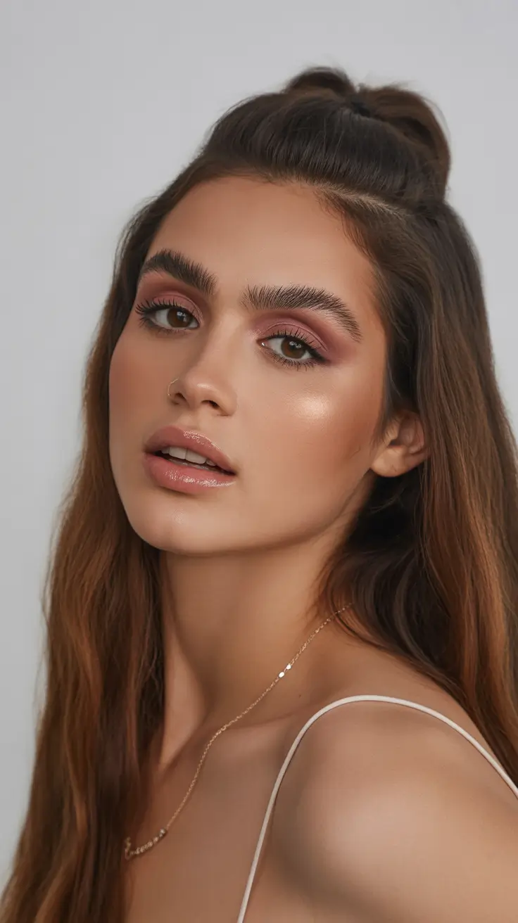 effortless spring half up half down hairstyle 2026 Romantic Half-Up with Natural Texture Flow