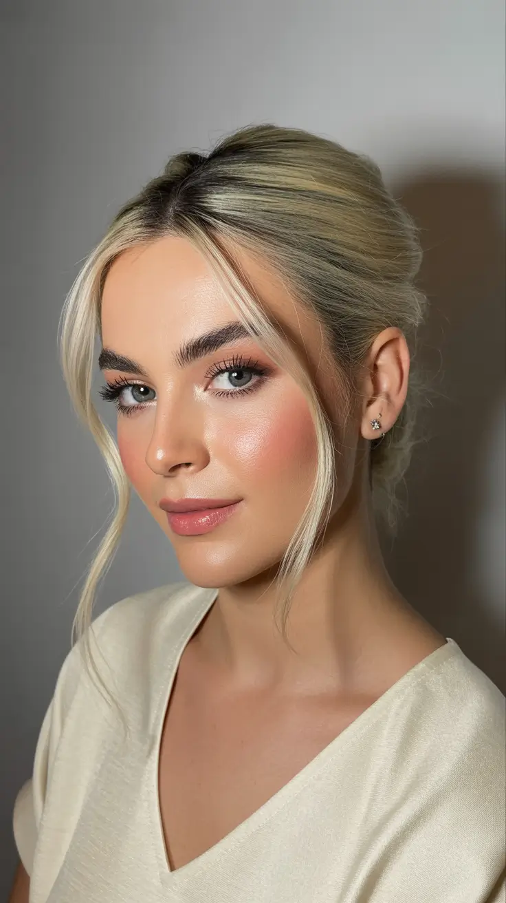 effortless spring half up half down hairstyle 2026 Low Gathered Half-Up with Face-Framing Tendrils