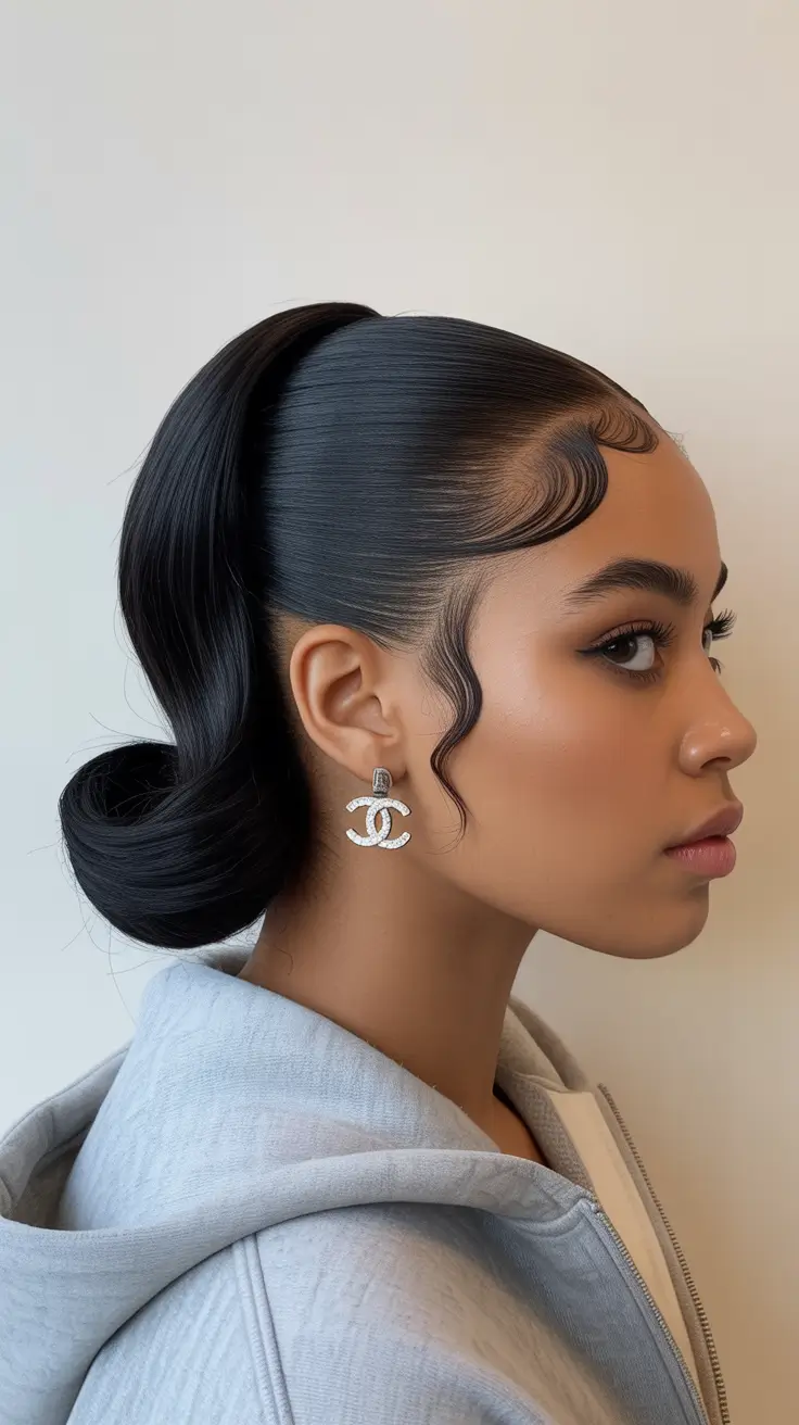 effortless spring half up half down hairstyle 2026 Sculpted High Half-Up with Defined S-Wave Tendril