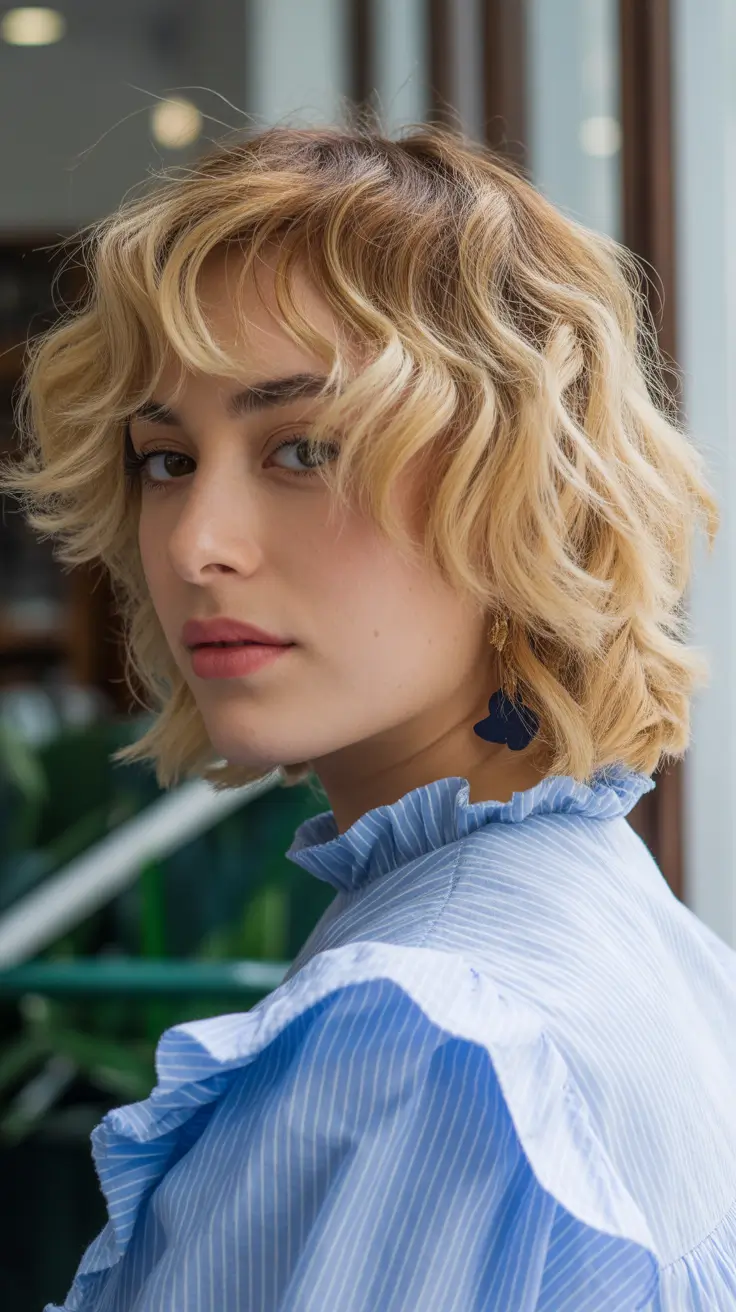 elegant spring formal hairstyle 2026 Textured Blonde Shag With Playful Layers