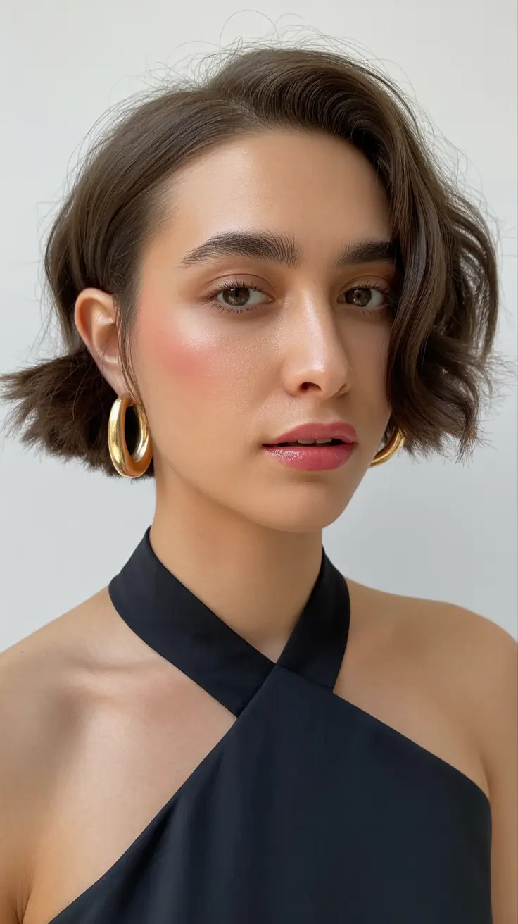 elegant spring formal hairstyle 2026 Short Sleek Bob with Modern Side Part