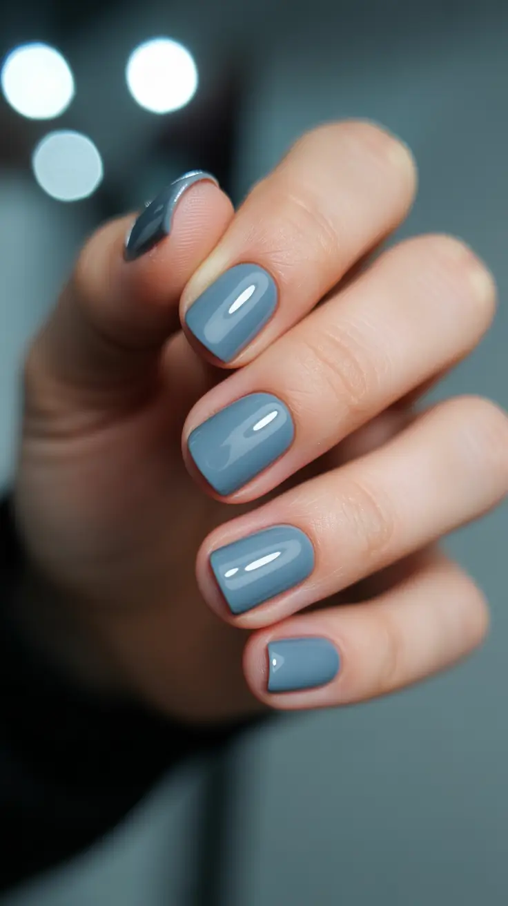 may nails ideas 2026 soft gray short nails