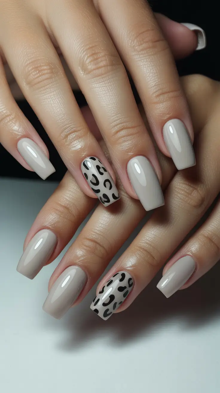 may nails ideas 2026 neutral leopard square nails