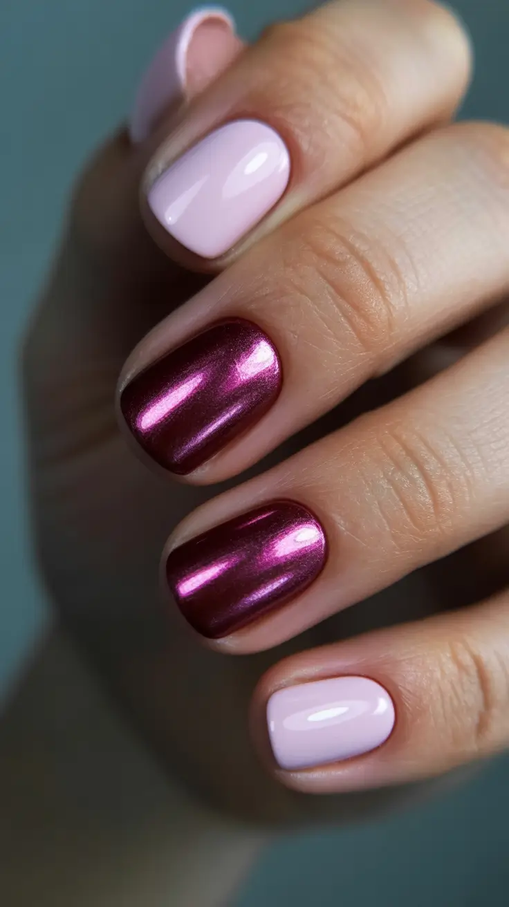 pastel spring pink chrome nails 2026 Contrast Pink Chrome That Plays With Depth