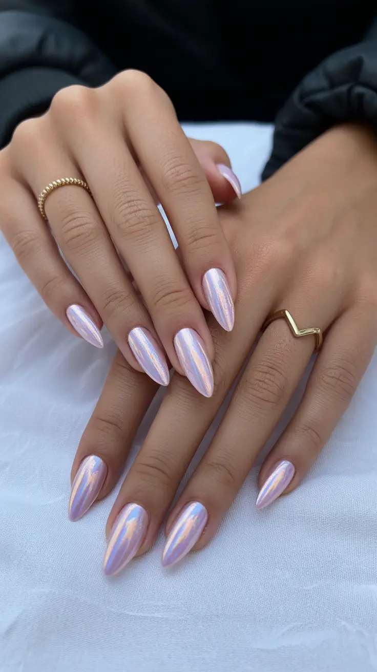 pastel spring pink chrome nails 2026 High Shine Pink Chrome That Feels Almost Mirror Like