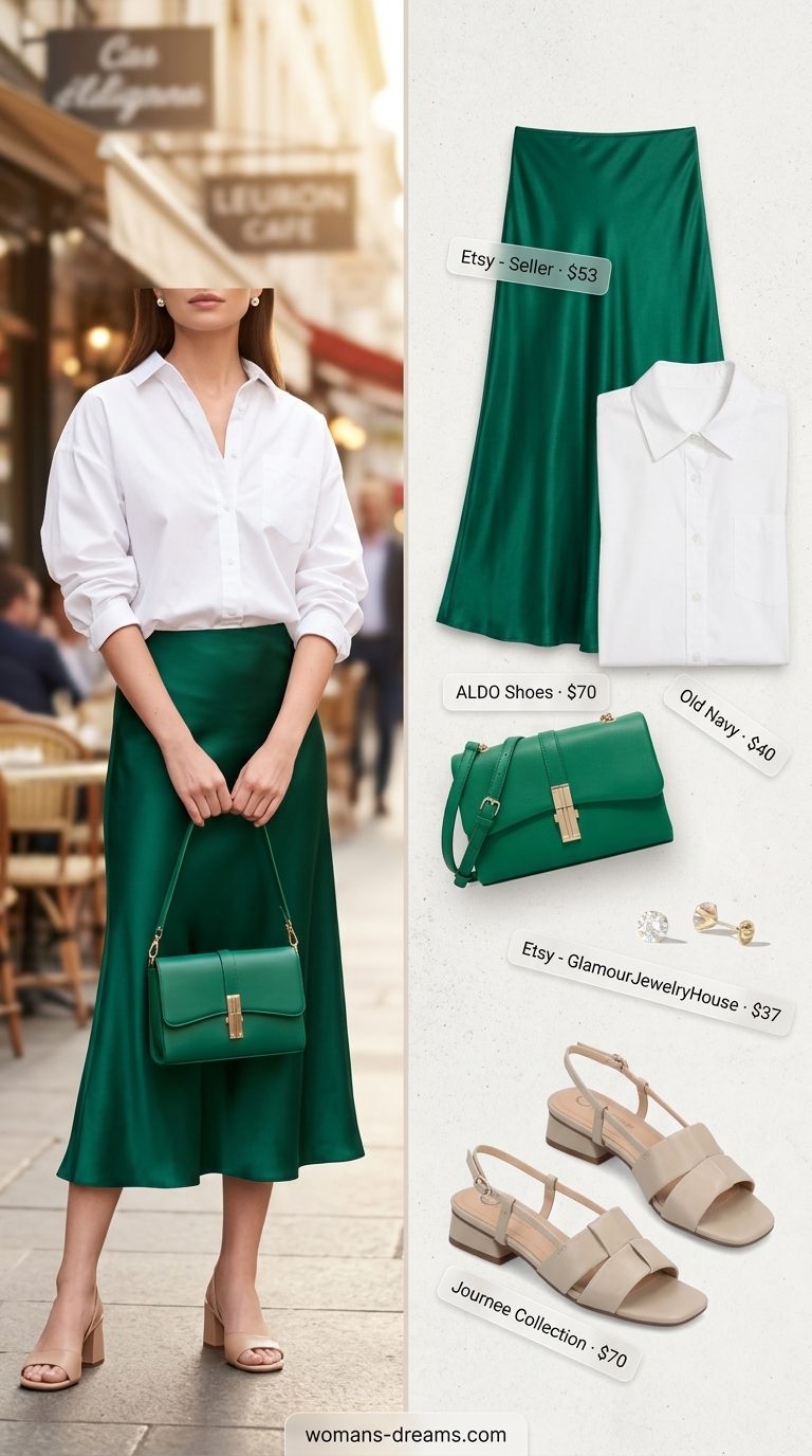 Chic City Brunch: The Satin Skirt Solution