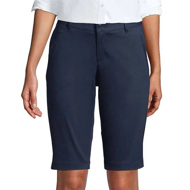 Women's Lands' End Stretch Chino Bermuda Shorts