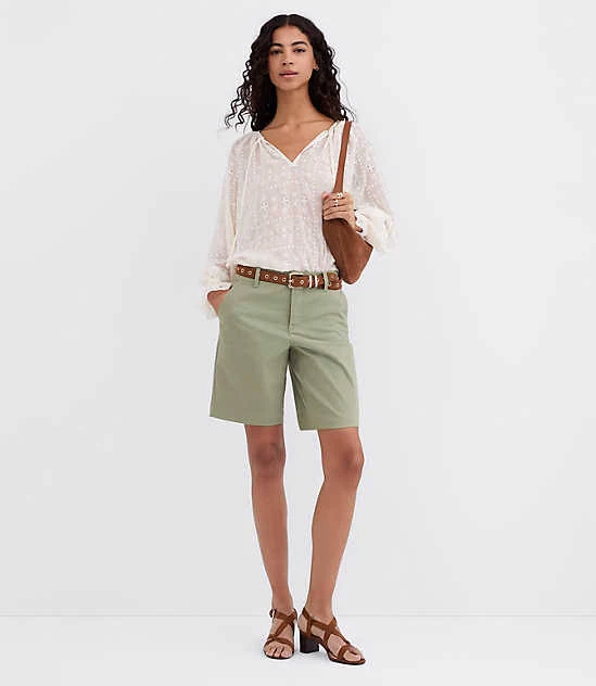 Loft Women's Petite Monroe Chino Bermuda Shorts