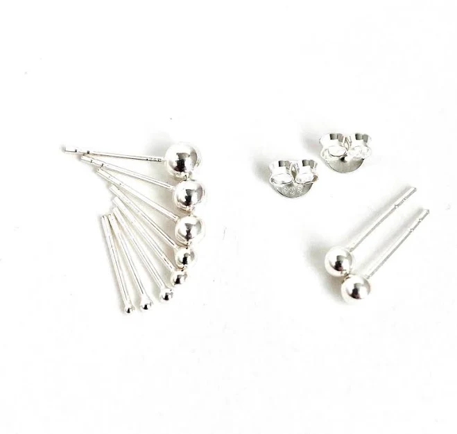925 Sterling Silver Ball Stud Earrings