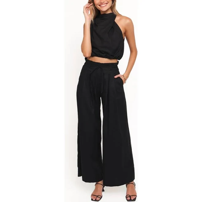 Petal & Pup Women's Althea Linen & Cotton Wide-Leg Pants Set