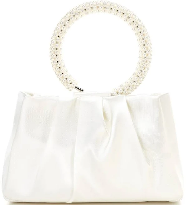 Antonio Melani Women's Pleated Pearl Handle Clutch Bag